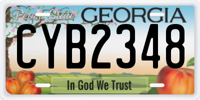 GA license plate CYB2348