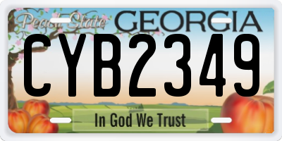 GA license plate CYB2349
