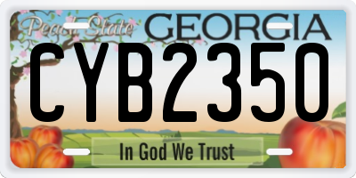 GA license plate CYB2350