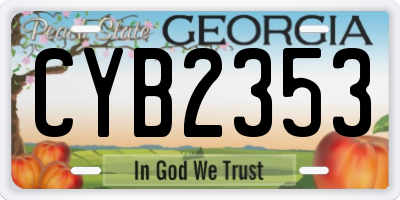 GA license plate CYB2353