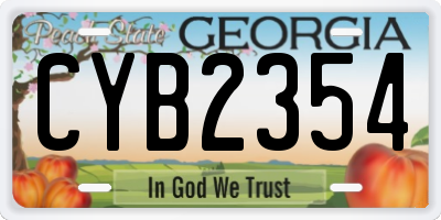GA license plate CYB2354
