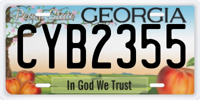 GA license plate CYB2355