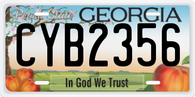 GA license plate CYB2356