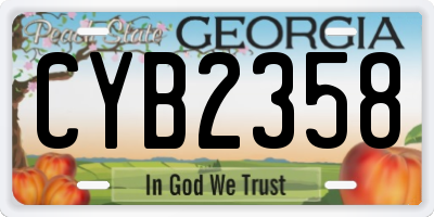 GA license plate CYB2358