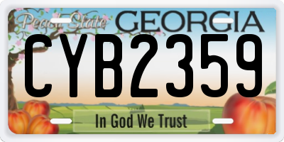 GA license plate CYB2359