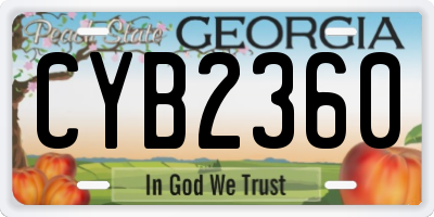 GA license plate CYB2360