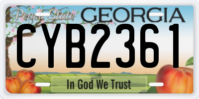 GA license plate CYB2361