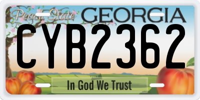 GA license plate CYB2362