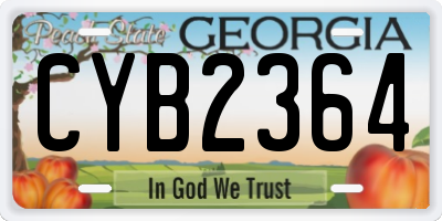 GA license plate CYB2364