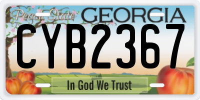 GA license plate CYB2367