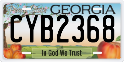 GA license plate CYB2368