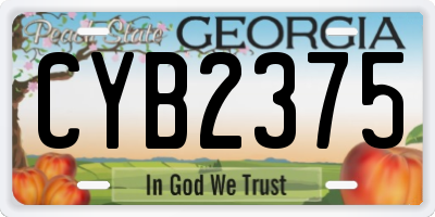 GA license plate CYB2375