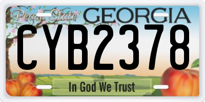 GA license plate CYB2378
