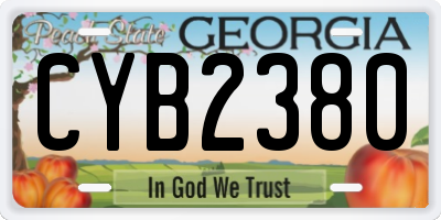 GA license plate CYB2380