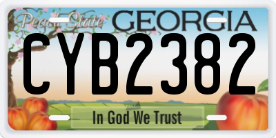 GA license plate CYB2382