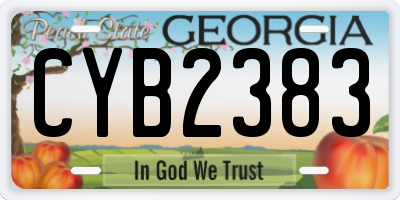 GA license plate CYB2383