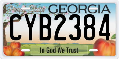 GA license plate CYB2384