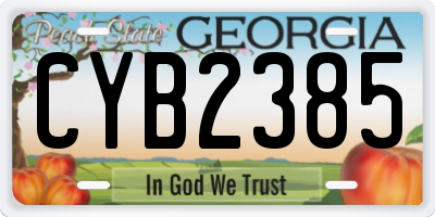 GA license plate CYB2385
