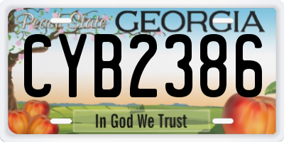 GA license plate CYB2386