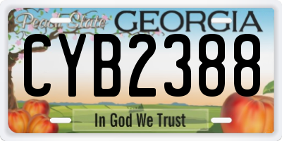 GA license plate CYB2388