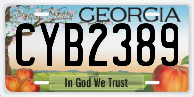 GA license plate CYB2389