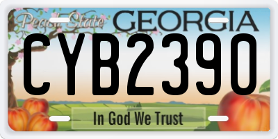 GA license plate CYB2390