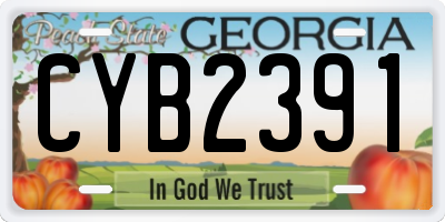 GA license plate CYB2391