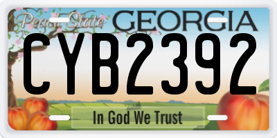 GA license plate CYB2392