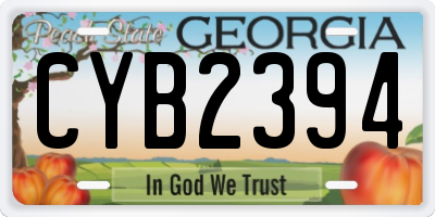 GA license plate CYB2394