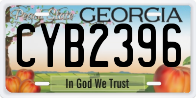 GA license plate CYB2396