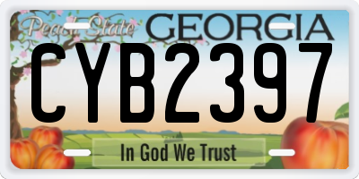 GA license plate CYB2397