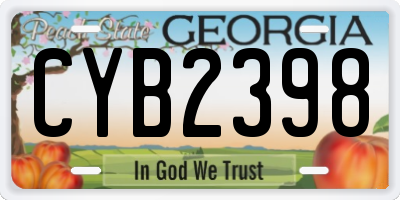 GA license plate CYB2398