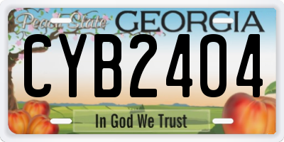 GA license plate CYB2404