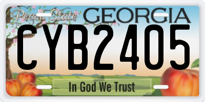 GA license plate CYB2405