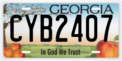 GA license plate CYB2407