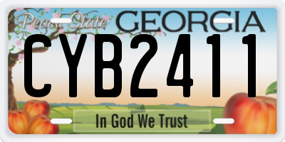 GA license plate CYB2411
