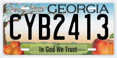 GA license plate CYB2413