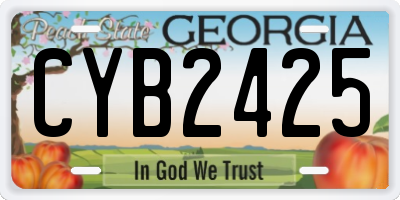 GA license plate CYB2425