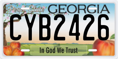GA license plate CYB2426