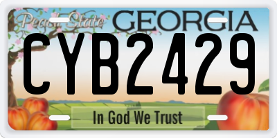 GA license plate CYB2429