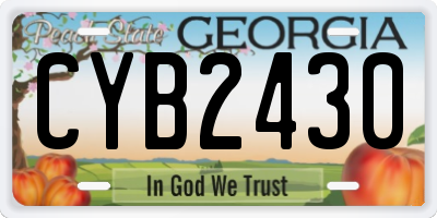 GA license plate CYB2430