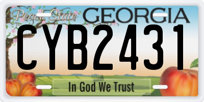 GA license plate CYB2431