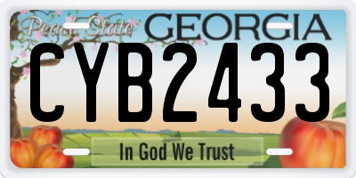 GA license plate CYB2433