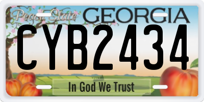 GA license plate CYB2434