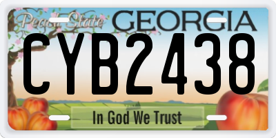GA license plate CYB2438