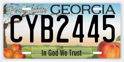 GA license plate CYB2445