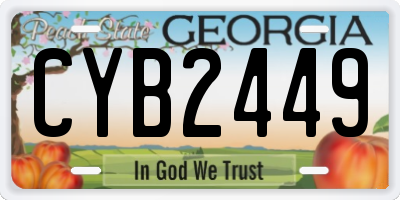 GA license plate CYB2449