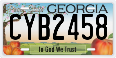 GA license plate CYB2458