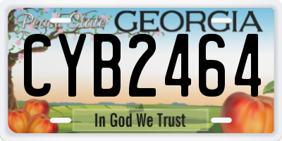 GA license plate CYB2464