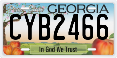 GA license plate CYB2466
